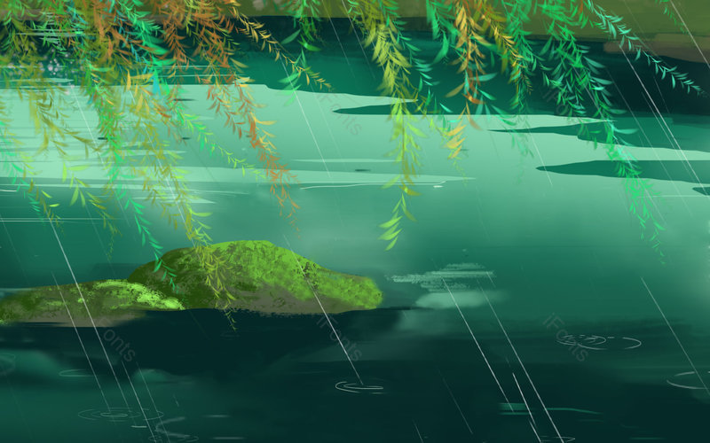 绿色装饰垂柳插画装饰河流春分插画元素,插画/手绘图,插画/手绘图库,插画/手绘图下载,插画/手绘